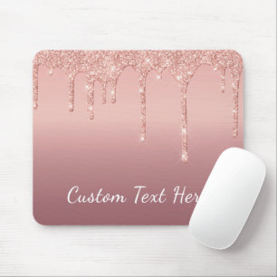 Mousepad Rosa de Texto Personalizado Dissipadores Sparkle L