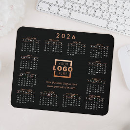 Mousepad Rosa do Calendário 2026 para Logotipo Comercial Pe