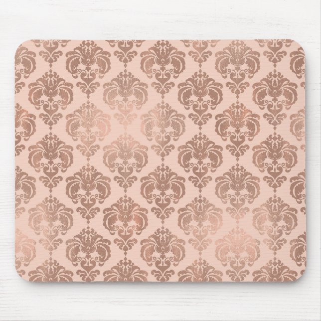 Mousepad Rosa Dourado Blush Cor-de-rosa - Vidro moderno - D (Frente)