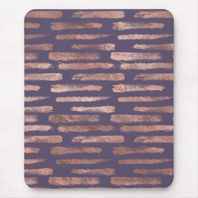 Mousepad Rosa Dourado Glamouroso com Pinceladas de Lavanda (Frente)