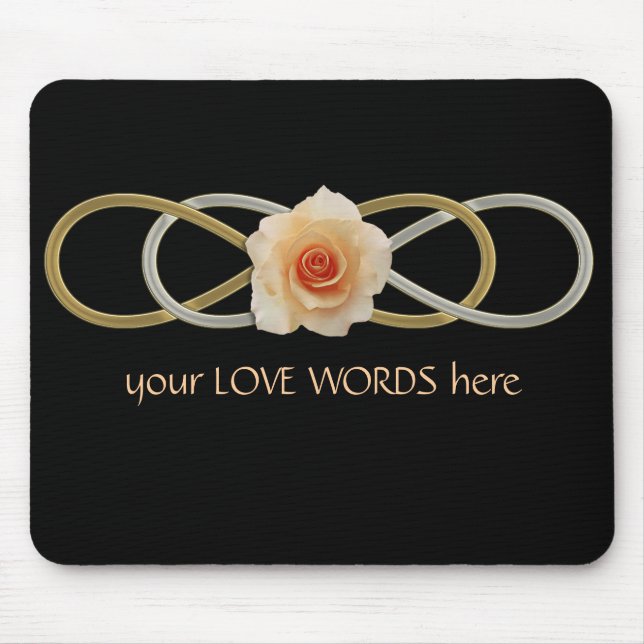 Mousepad Rosa Dourado Infinito Duplo (Frente)