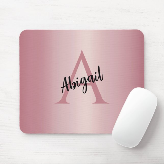 Mousepad Rosa Dourado Personalizado  (Com mouse)
