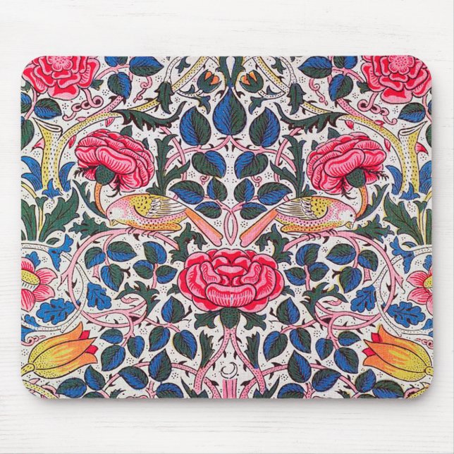 Mousepad Rosa e Bird, William Morris (Frente)
