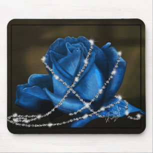 Mousepad rosa e diamantes bonitos do azul
