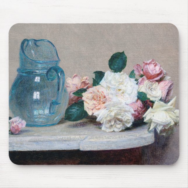 Mousepad Rosa e Glass Jug, Henri Fantin-Latour (Frente)