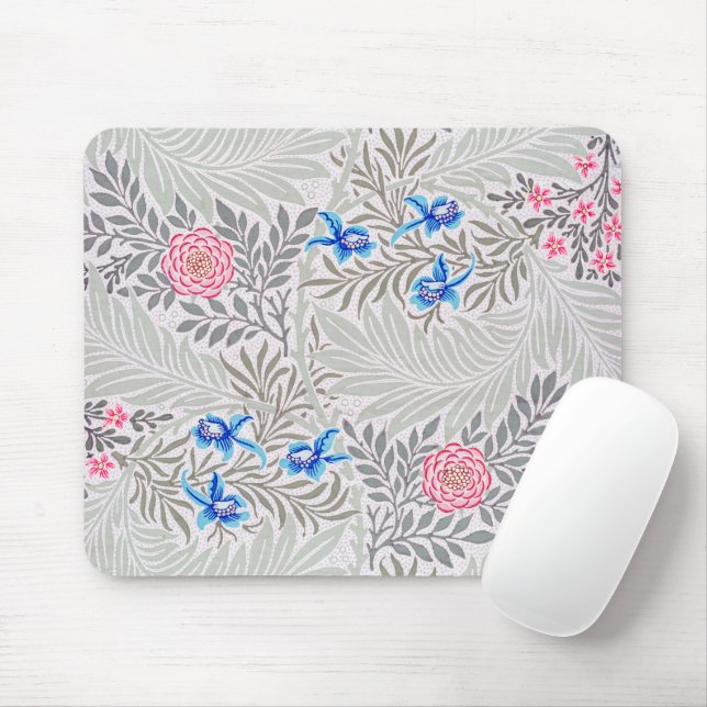 Mousepad Rosa e Larkspur, William Morris (Com mouse)