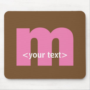 Mousepad Rosa e monograma de Brown - letra M