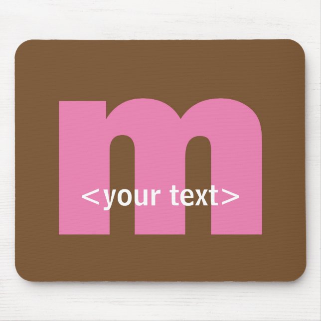 Mousepad Rosa e monograma de Brown - letra M (Frente)
