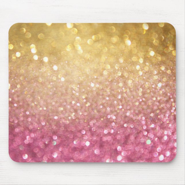 Mousepad rosa e olhar do brilho do ouro (Frente)