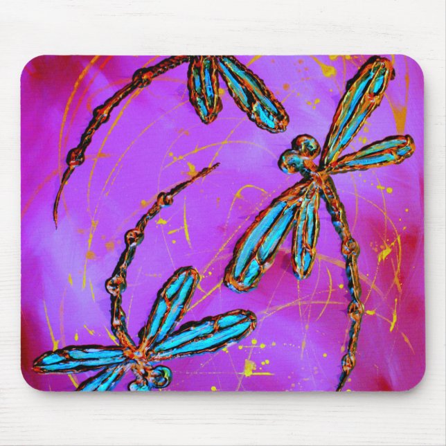 Mousepad Rosa elétrico do Flit da libélula (Frente)