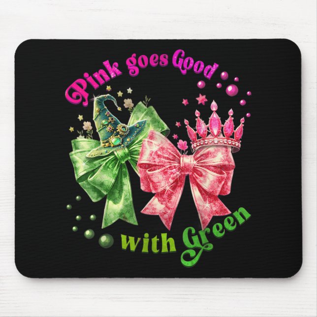 Mousepad Rosa Fica Bem Com A Bruxa Dia de as Bruxas engraça (Frente)