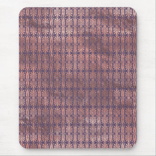 Mousepad Rosa Glamouroso Dourado Folha e Lavanda Art Déco