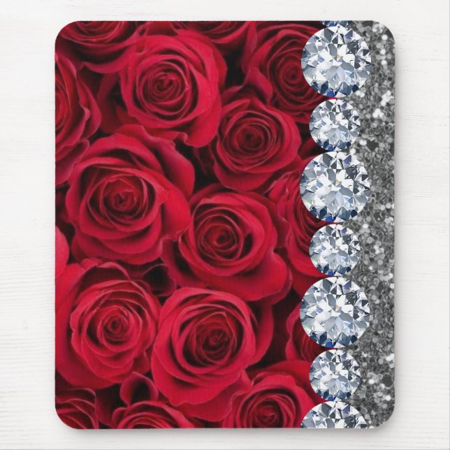 Mousepad Rosa inicial Dourado Glitter Interior (Frente)