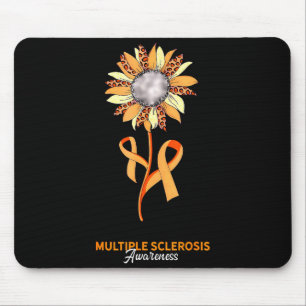 Mousepad Rosa Laranja Girassol Conscientização da Esclerose