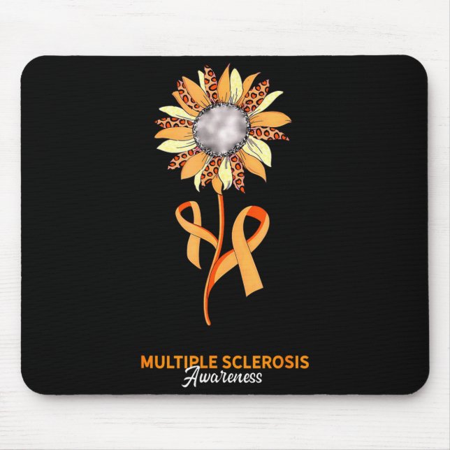 Mousepad Rosa Laranja Girassol Conscientização da Esclerose (Frente)