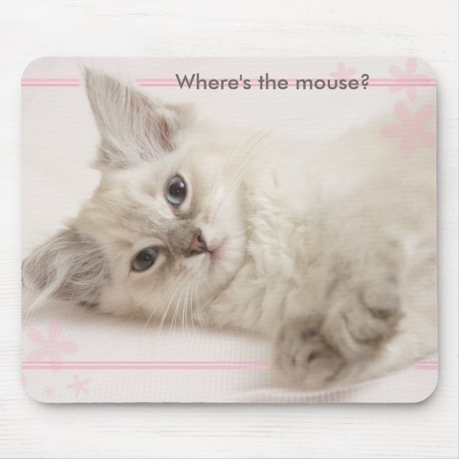 Mousepad Rosa onde está o rato? (Frente)