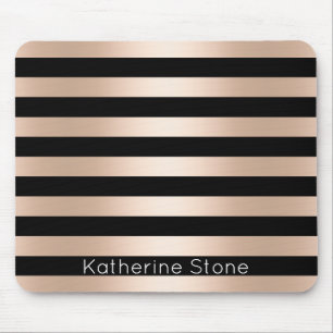 Mousepad rosa-ouro-preto-de-pintinho elegante