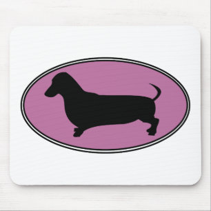 Mousepad Rosa oval do Dachshund
