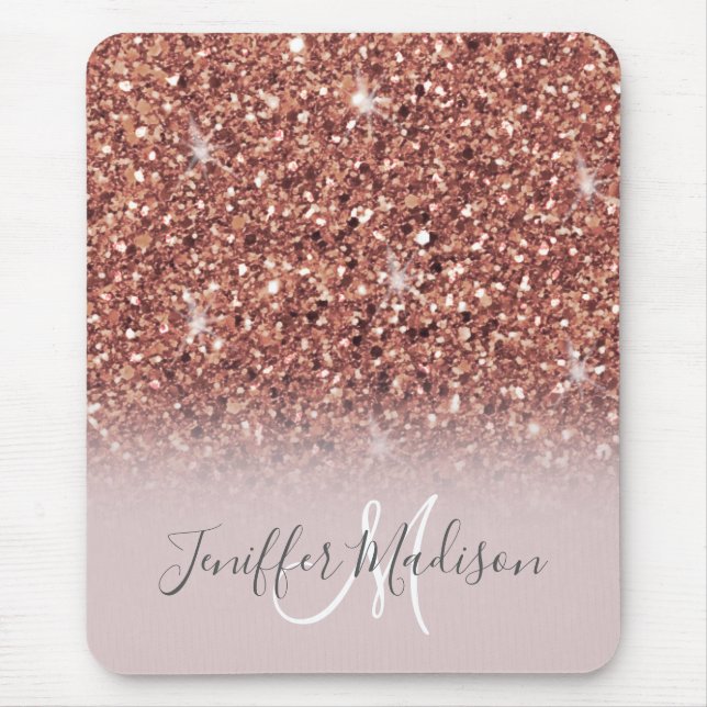 Mousepad Rosa personalizado, Dourado, brilha, luxo (Frente)