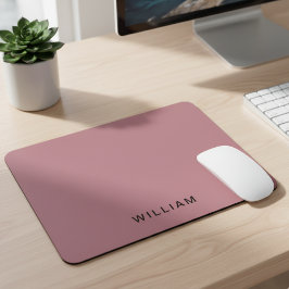 Mousepad Rosa personalizado Dourado e monograma | Personali