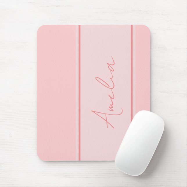 Mousepad Rosa Personalizado Moderno (Com mouse)
