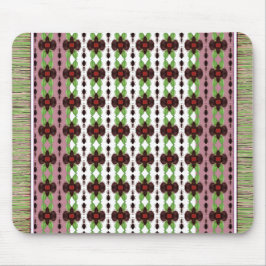Mousepad Rosa Preto Verde e Branco Flor