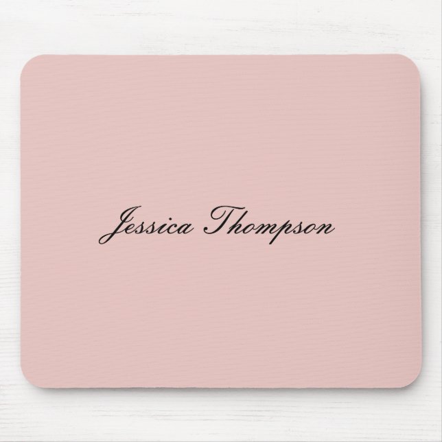 Mousepad Rosa Profissional de Nomes Simples Elegante Modern (Frente)