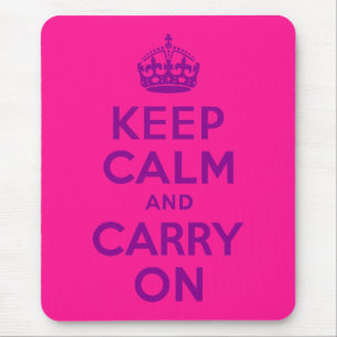 Mousepad Rosa Profundo, mantenha a calma e continue