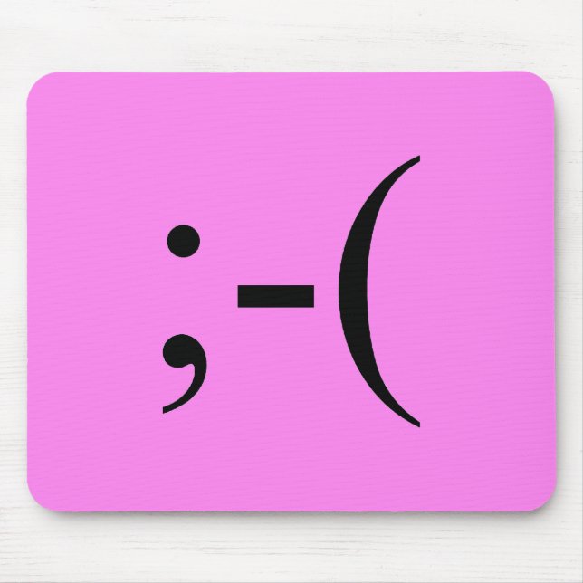 Mousepad Rosa quente triste Emoji por Janz (Frente)