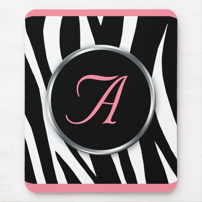 Mousepad Rosa-Rosa-Impressão Chic Zebra (Frente)