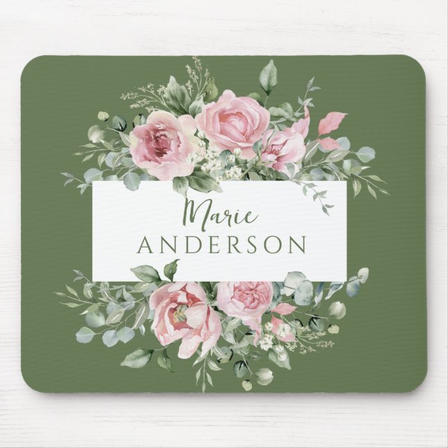Mousepad Rosa Rosa Pink Personalizada (Frente)