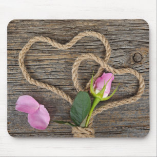 Mousepad rosa rosa rosa e corações