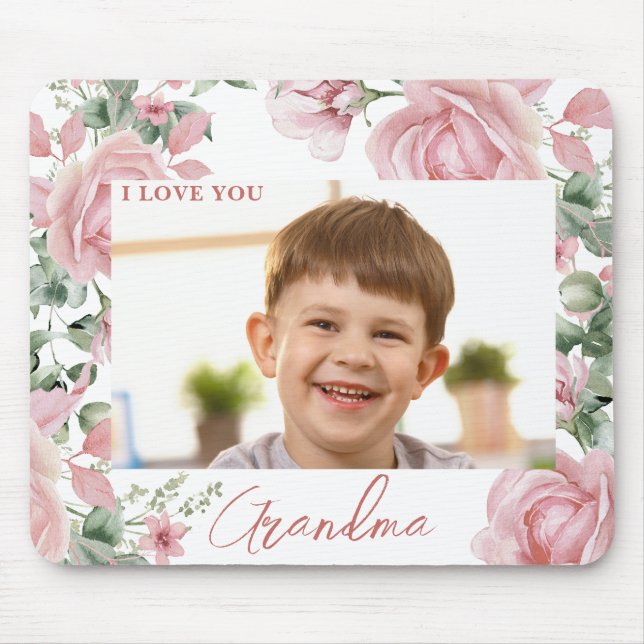 Mousepad Rosa rosa rosa fotográfico personalizado (Frente)