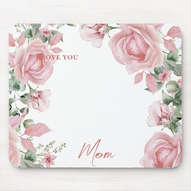 Mousepad Rosa rosa rosa fotográfico personalizado (Frente)