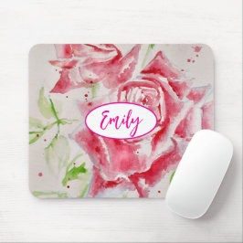 Mousepad Rosa Rosa rosa Rosa Aquarela Flor Arte Flor
