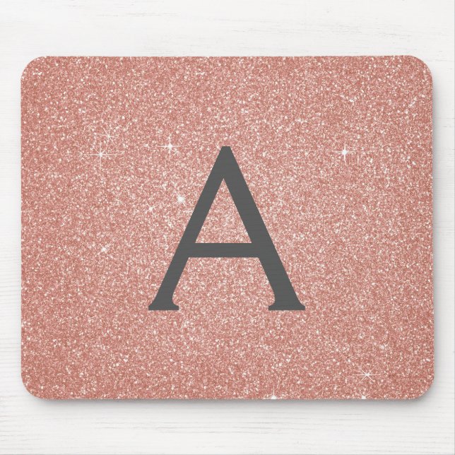 Mousepad Rosa Rosa Rosa Rosa Dourada Sparkle Glitter Nome M (Frente)