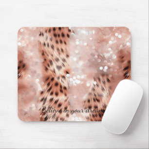 Mousepad Rosa Rosa Rosa-Rosa-na moda, Rosa Dourada Leopardo