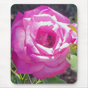 Mousepad Rosa Rosa Rosa Rosa Rosa com um Pão de Rato de Abe