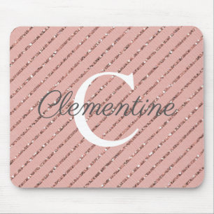 Mousepad Rosa Rosa Rosa Rosa Rosa Rosa Dourada Glitter Stri