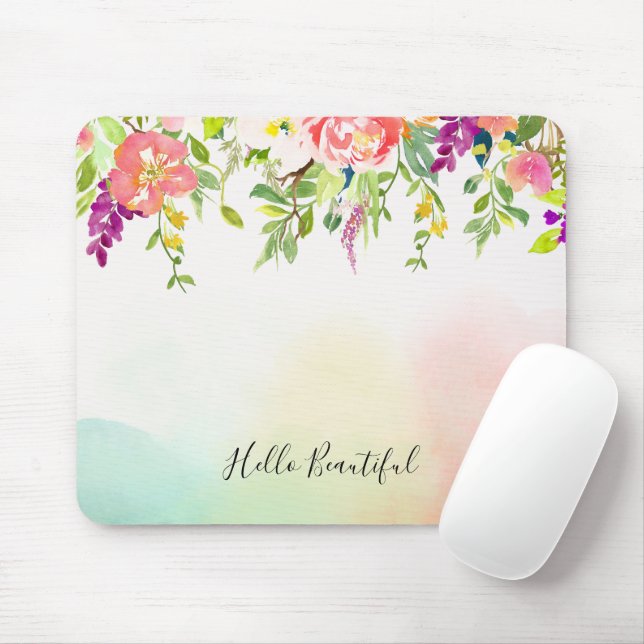 Mousepad Rosa Rosas Rosa Tie Dye Floral (Com mouse)
