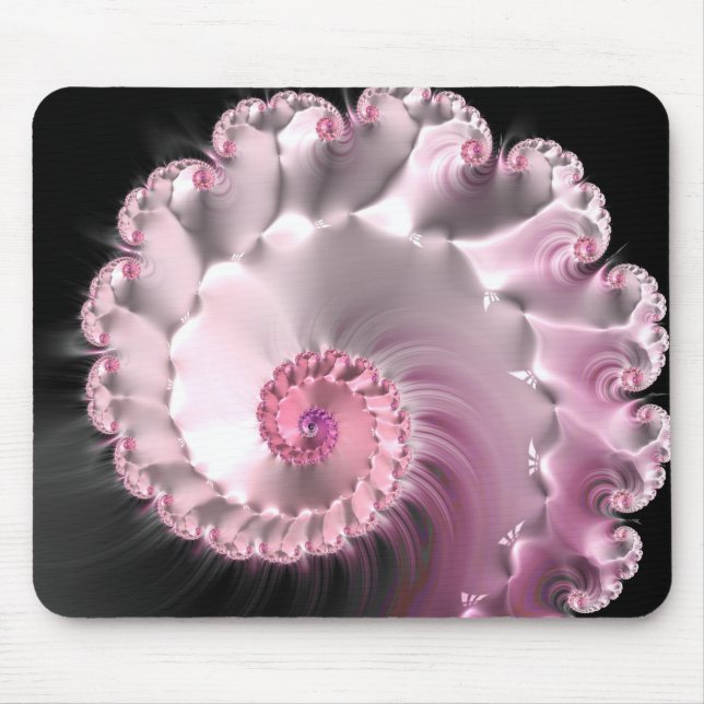 Mousepad Rosa Swirl Crystal Fractal (Frente)