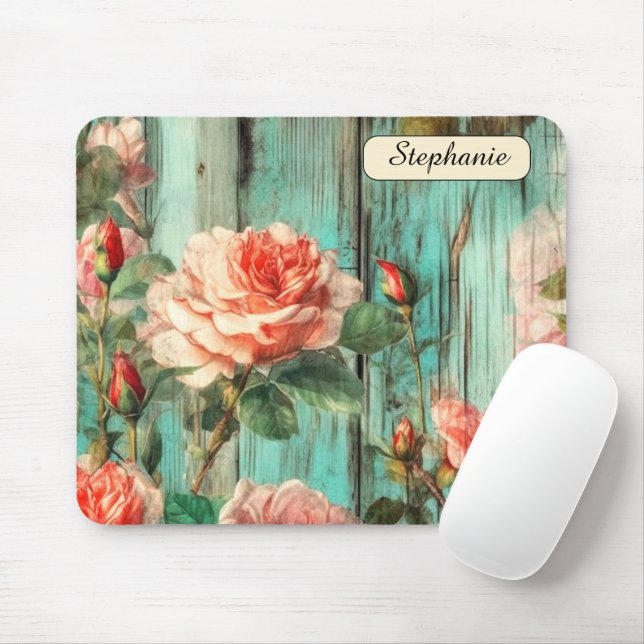 Mousepad Rosa Turquesa Distendida Personalizada (Com mouse)