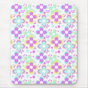 Mousepad Rosa, turquesa, floral