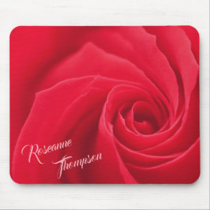 Mousepad Rosa Vermelha Elegante Personalizada