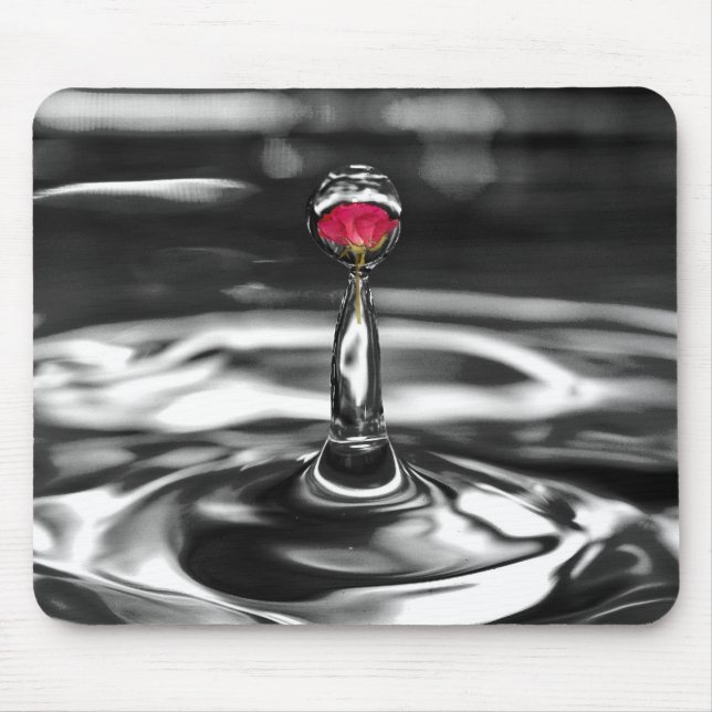 Mousepad Rosa Vermelha em Gota (Frente)