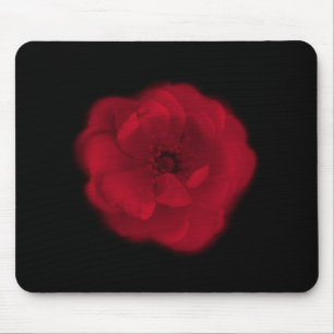 Mousepad Rosa vermelha. Fundo preto