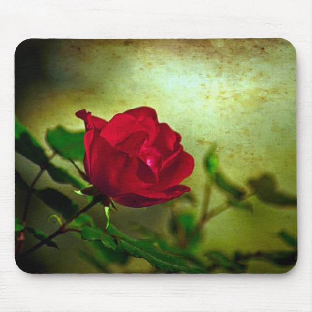 Mousepad Rosa vermelha Gótica do Jardim Místico (Frente)