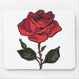 Mousepad rosa vermelha Love Rosa Rosa Perene Flower Petals