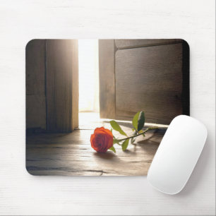 Mousepad Rosa Vermelha no Chão ao Sol