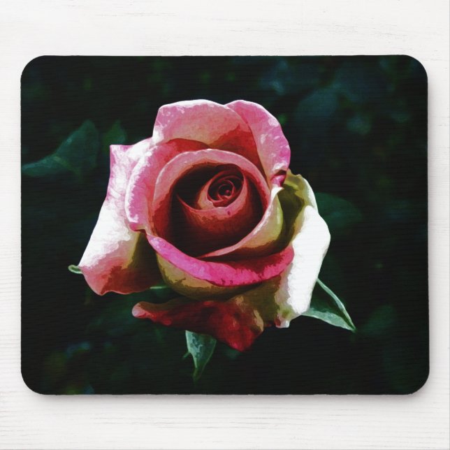 Mousepad Rosa vermelha pintada a óleo (Frente)